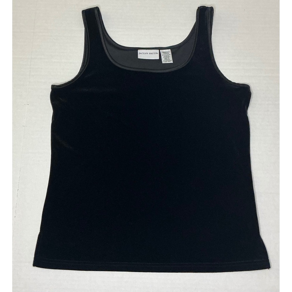 Vintage Jaclyn Smith Black Velvet Sleeveless Top Whimsigoth Quiet Luxury Small
